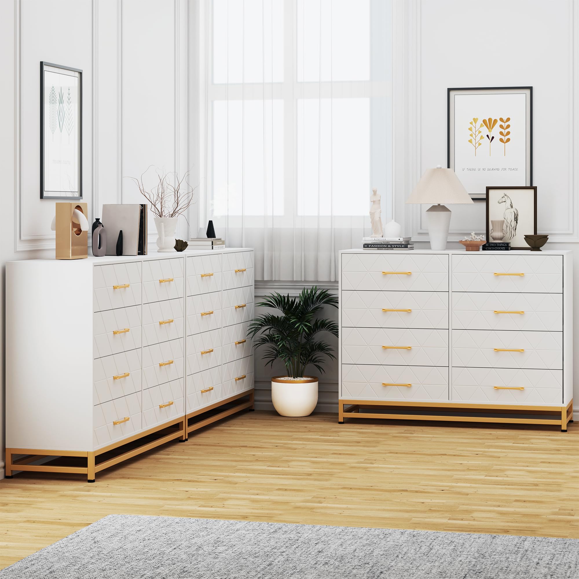 Dresser for Bedroom 8 Drawer Dresser & Chest of Drawers, Wooden Dresser Wide Dresser