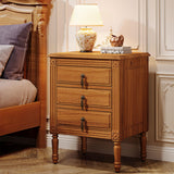 3 Drawer Nightstand, Wood Night Stand Bedside Table with Drawers, Tall End Table