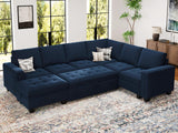 Modular Sectional Sleeper Sofa with Pull Out Bed U Shaped Sectional Sofa Couch