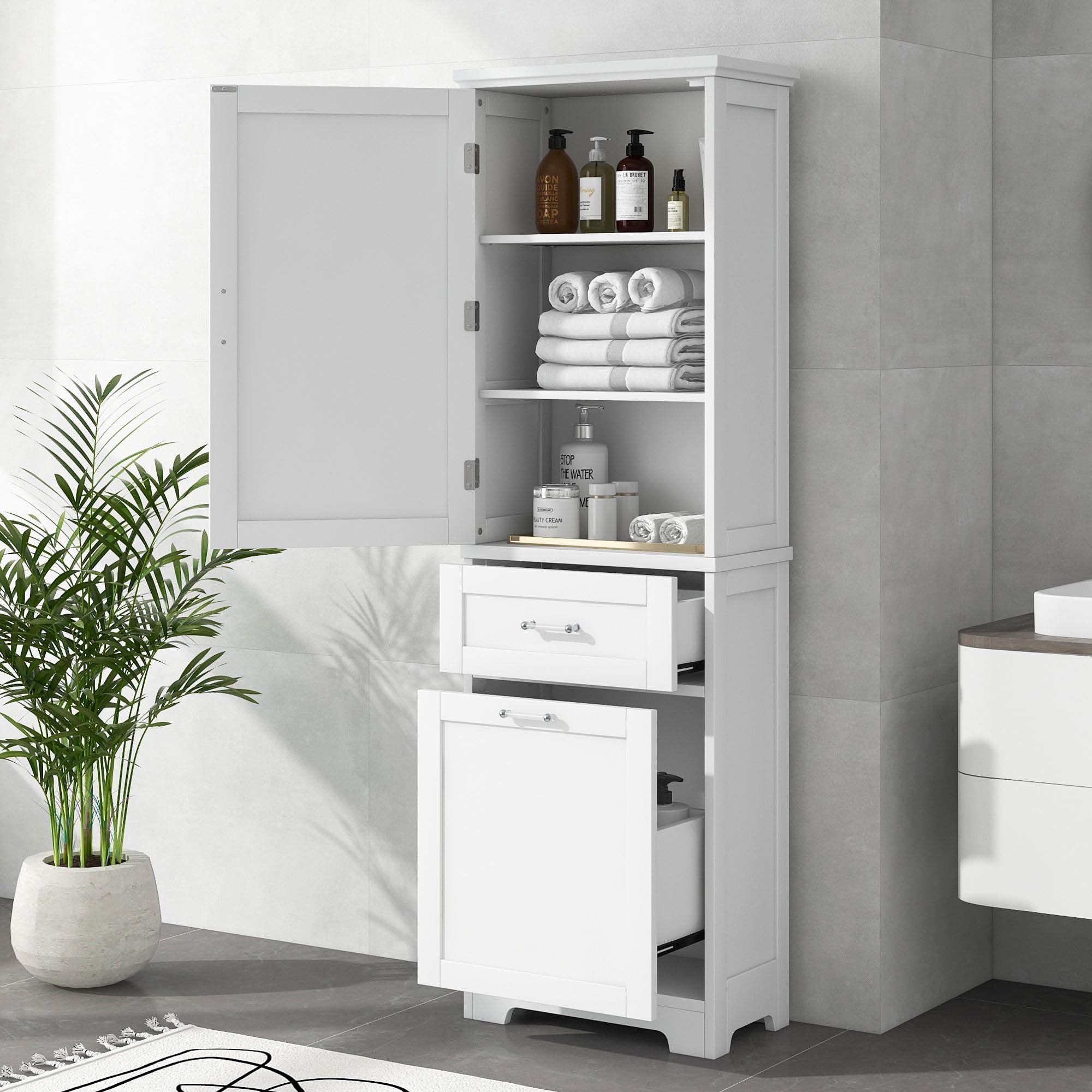 Tall Bathroom Storage Cabinet, Freestanding Storage Cabinet