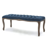 Christopher Knight Home Tassia Tufted Fabric Bench, Dark Blue