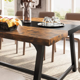 70.87 Inches Dining Table for 8 People, Wooden Kitchen Table with Strong Metal Frame for Big Family,