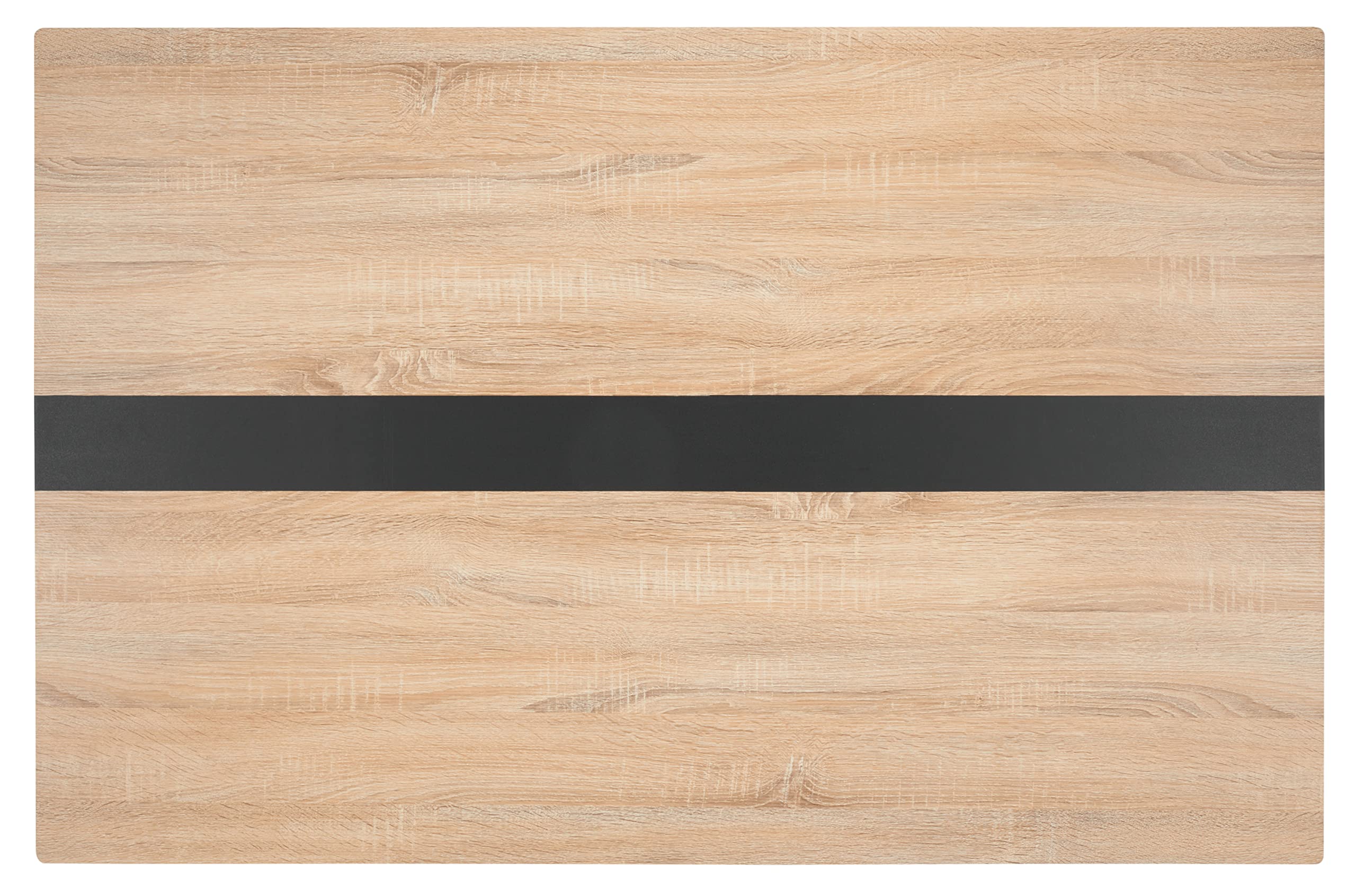 SAFAVIEH Home Collection Leith Mid-Century Scandinavian Natural/Black Stripe Rectangle Dining Table