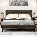 Bed Frame with Headboard Solid Wood Platform Bed