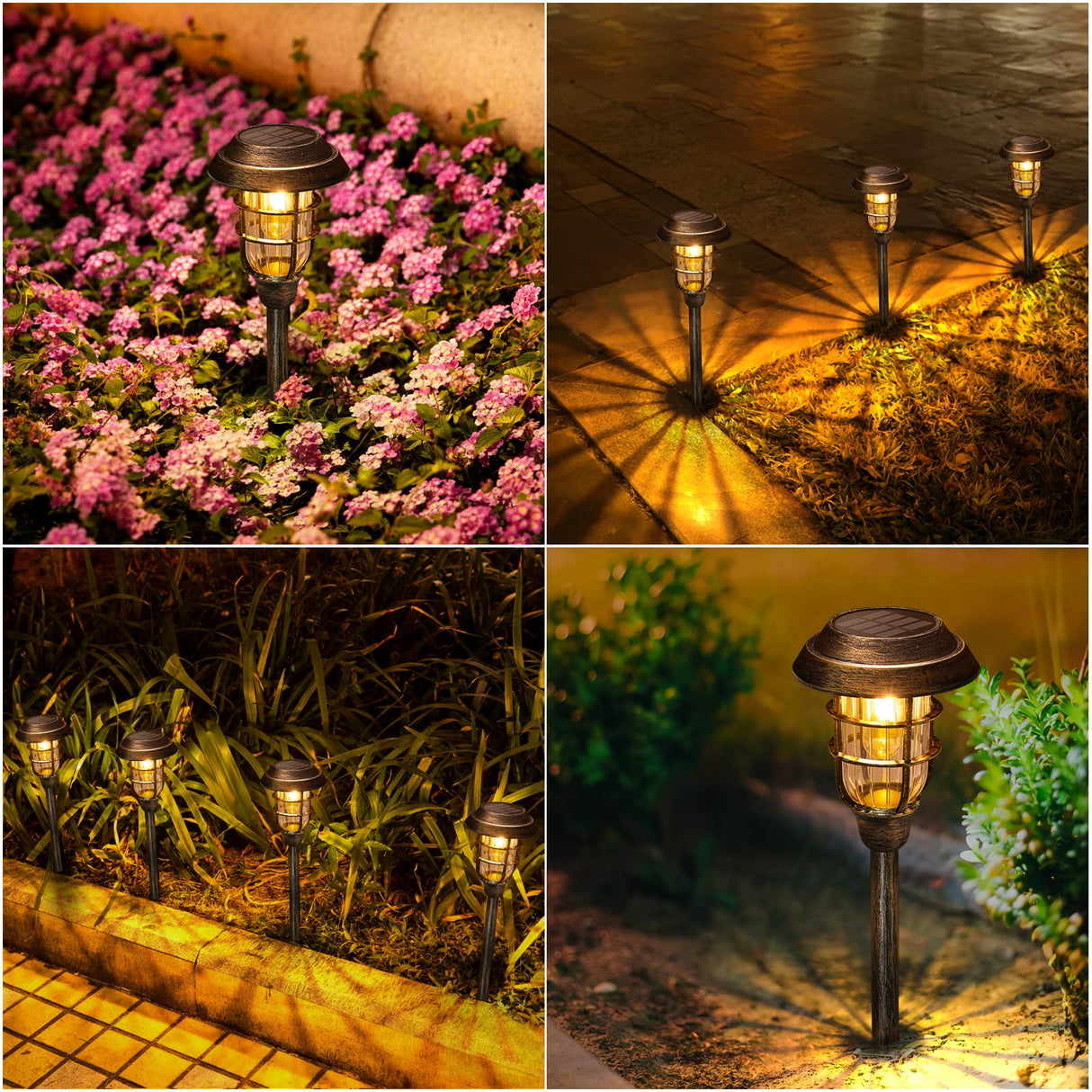 Solar Outdoor Lights, 8 Pack Bright Solar Pathway Lights Outdoor Waterproof, Up to 12