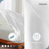 GOKOTTA King Size Bed Sheets 6 Piece Set, 100% Rayon Derived from Bamboo, Cooling for Hot Sleepers-Luxury Breathable Soft Sheets, Deep Pocket 16" Fitted Sheet with Elastic Corner Straps, Bright White