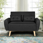 44" Small Modern Linen Fabric Loveseat Sofa, Comfortable