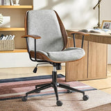 Modern Bentwood Office Chair - Ergonomic Swivel Desk Chair with Adjustable Height