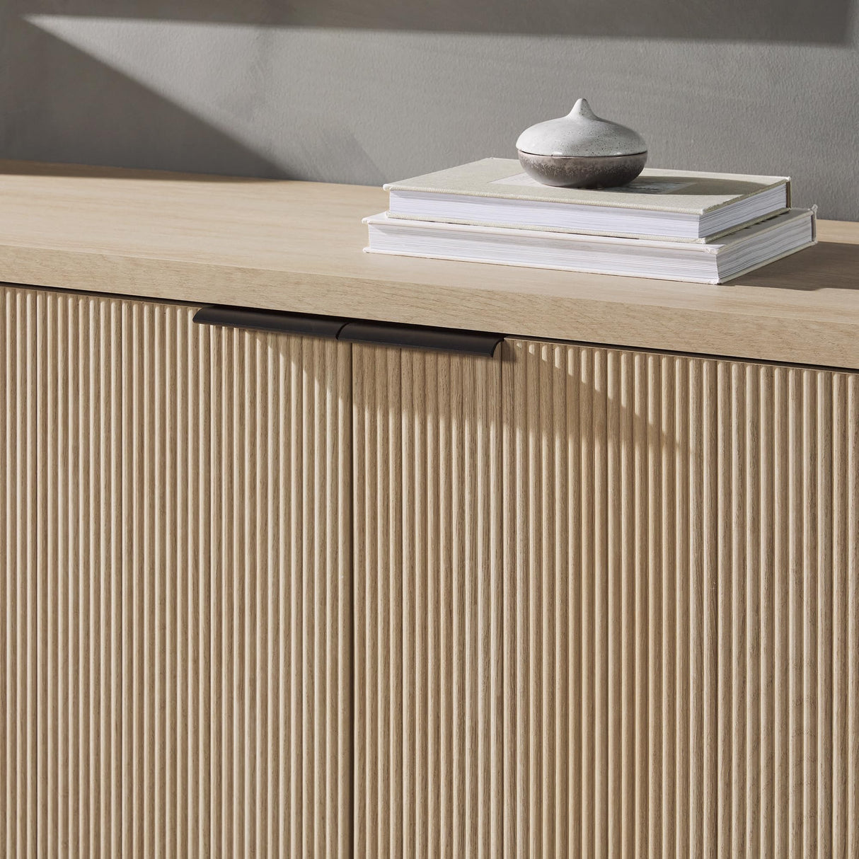 Modern Scandinavian Fluted Door Kitchen Storage Sideboard Buffet Cabinet Console,