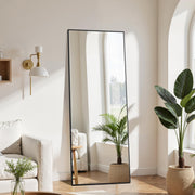 Full Length Standing Mirror 59"x16" - Black Rectangular Floor Mirror