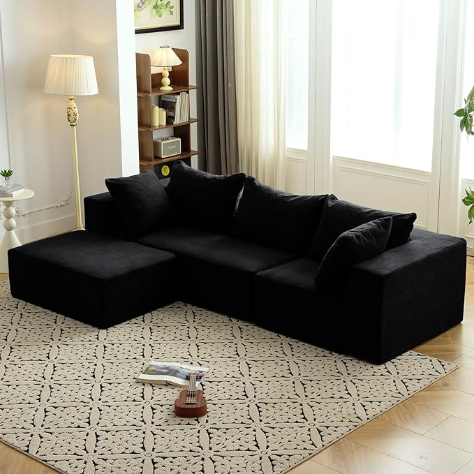 Modular Sectional Sofa with Chaise, Modern L Shaped Cloud Couch with Deep Seat