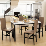 Dining Table Set for 4 with 4 PU Leather Chairs, 5-Piece Kitchen & Dining Room Sets,