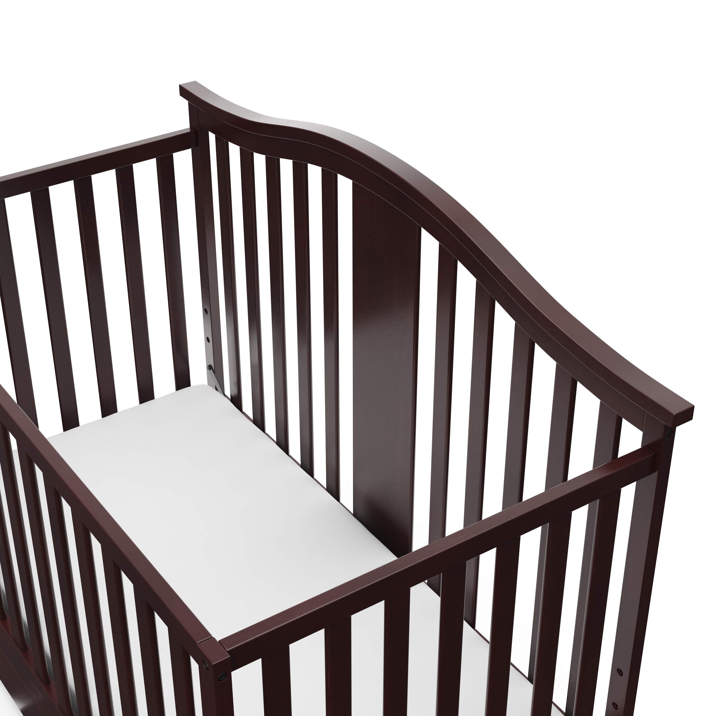 4-in-1 Convertible Crib with Drawer (Espresso) – GREENGUARD Gold Certified, Crib with Drawer Combo, Includes Full-Size Nursery Storage Drawer, Converts to Toddler Bed and Full-Size Bed