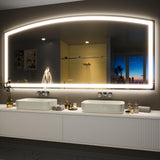 84x40 Inch Arch LED Bathroom Mirror with Dimmable Lights