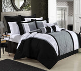 8-Piece Embroidery Comforter Set - Queen Livingston Black