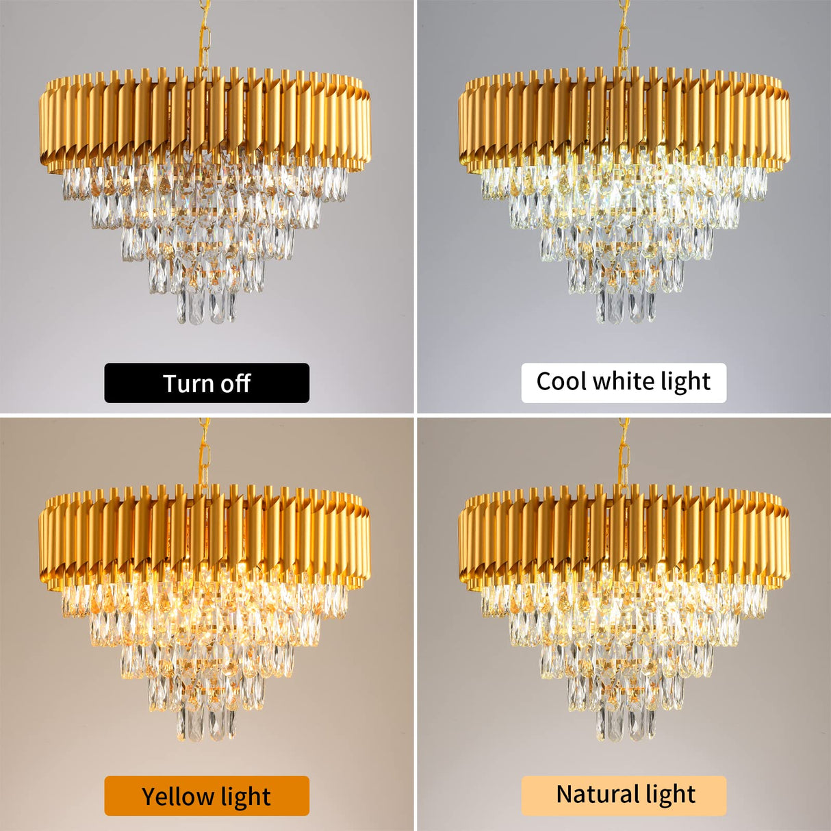 Modern Crystal Chandelier 12 Lights Gold Chandeliers for Dining Room Chandeliers Crystal Living Room