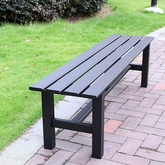 70 Inches Aluminum Outdoor Weatherproof Bench Backless, 550 LBS Bearing Capacity