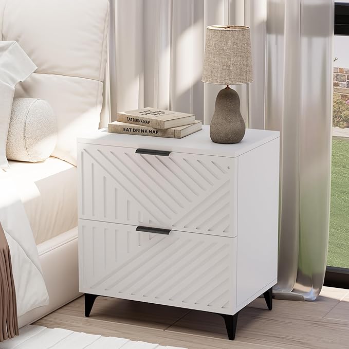 Nightstand Set of 2 with 2 Drawers Night Stand