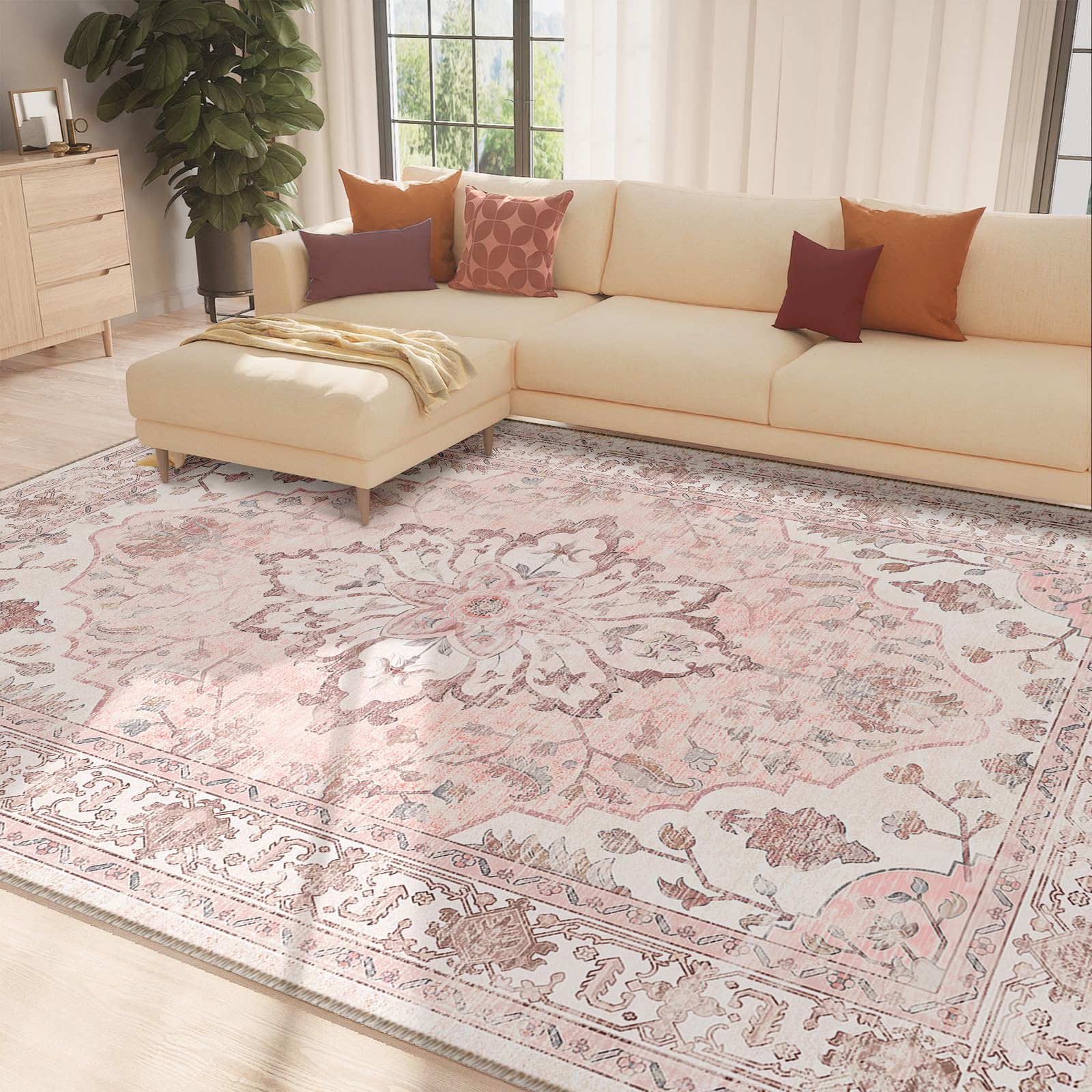 8x10 Area Rugs 8x10, Washable Rug, Non-Slip, Rugs for Living Room, Kitchen Rugs