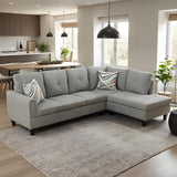 Couch 2 Pieces Sofa with Left Chaise Linen L Shaped Cloud Couch for Living Room Furniture Sets Frame, Modular Sofa for Living Room, Bedroom, Apartment,