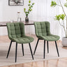 Khaki Dining Chairs Set of 2  Upholstered Modern Armless Dining Room Chair