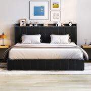 King Bed Frame with Lift-Up Storage - Upholstered Velvet Platform Bed