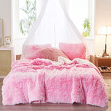 3-Piece Plush Shaggy Comforter Set, Full/Queen Size Luxury Faux Fur Sherpa Reversible