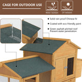 Chicken Coop 75.7" Large Hen House Wooden Multi-Level Poultry Cage