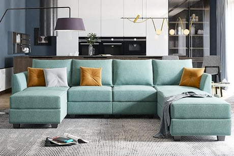 Modular Sectional Sofa U Shaped Sectional Couch with Reversible Chaise Modular Couch