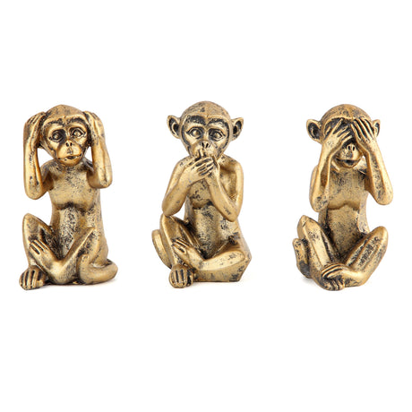 3 Wise Monkeys Statue for Home Decor Accents,Hear no Evil See no Evil Speak no Evil Figurine