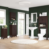 Hayward Two-Door Veneer Floor Cabinet, No Size, Dark Woodgrain