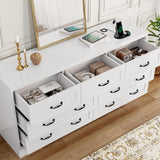 7 Drawers TV Stand for 65 inches with Power Outlets -Chest of Drawers Dresser