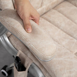 High Back Vibration Massage Office Chair with Heat - Cream White