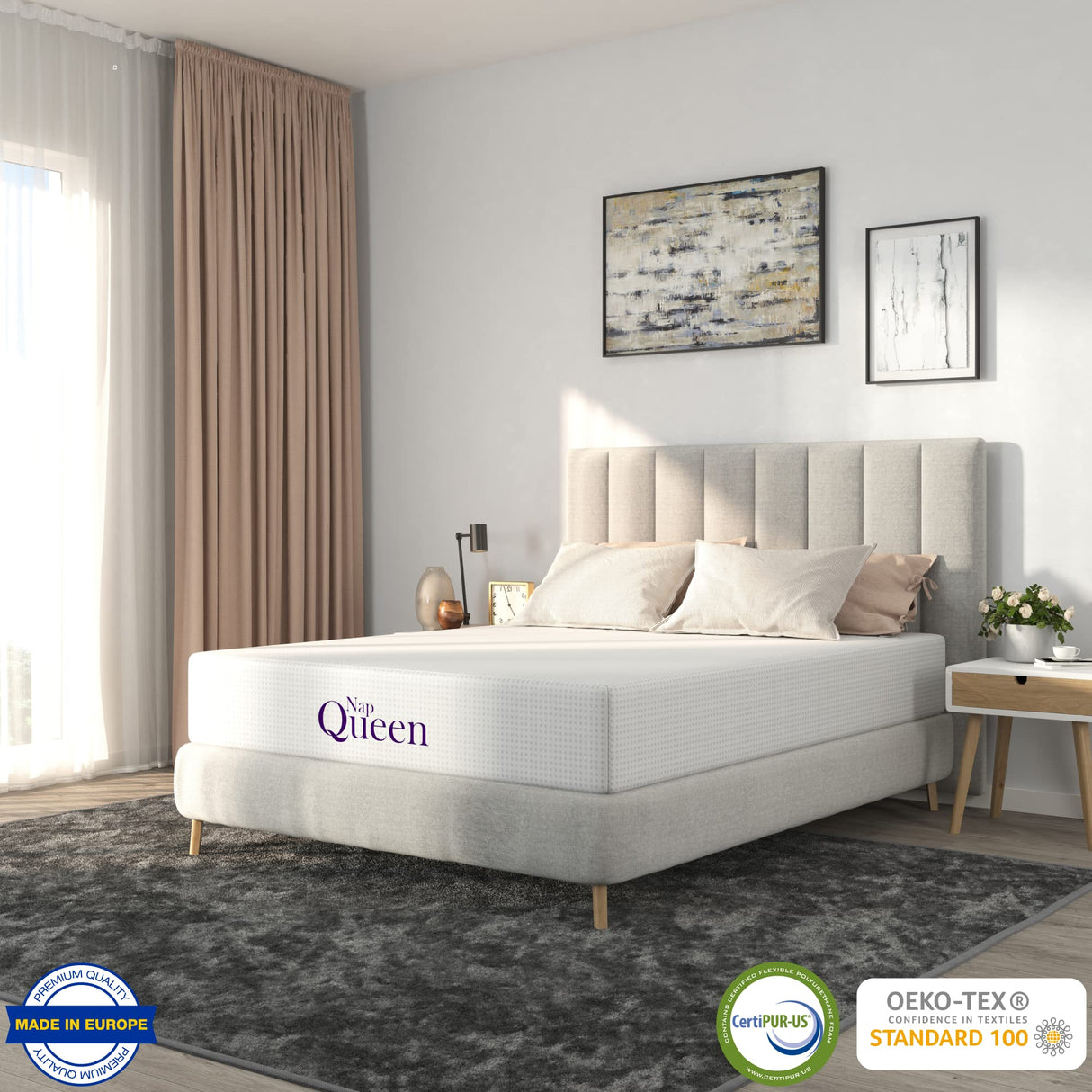 8 Inch Queen Size Mattress, Bamboo Charcoal Memory Foam Mattress, Bed in a Box