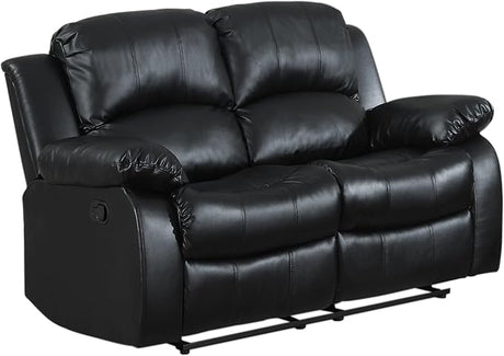 Resonance 60" Bonded Leather Double Reclining Loveseat, Brown