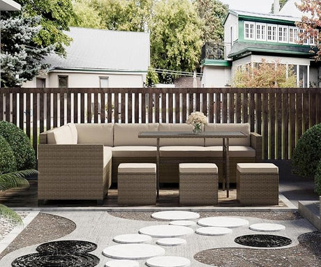 7 Piece Patio Furniture Set, Outdoor Furniture Patio Sectional Sofa