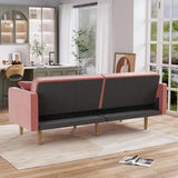 Futon Sofa Bed, Upholstered Comfy Velvet Futon Couch, Sleeper Sofa, Loveseat