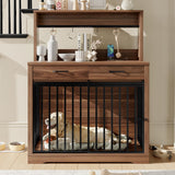Modern Dog Crate Furniture with Charging Station - 38 Inch