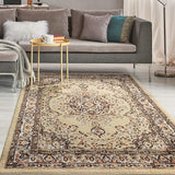 Oriental 8x10 Traditional Medallion Indoor Area Rug Siesta (Maroon Beige, 7'10" x 10')