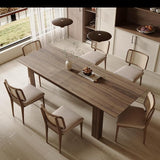 5-7.2FT Extendable Dining Table for 6-8 People, Modern Midcentury Extendable Dining Room Table with Leaf