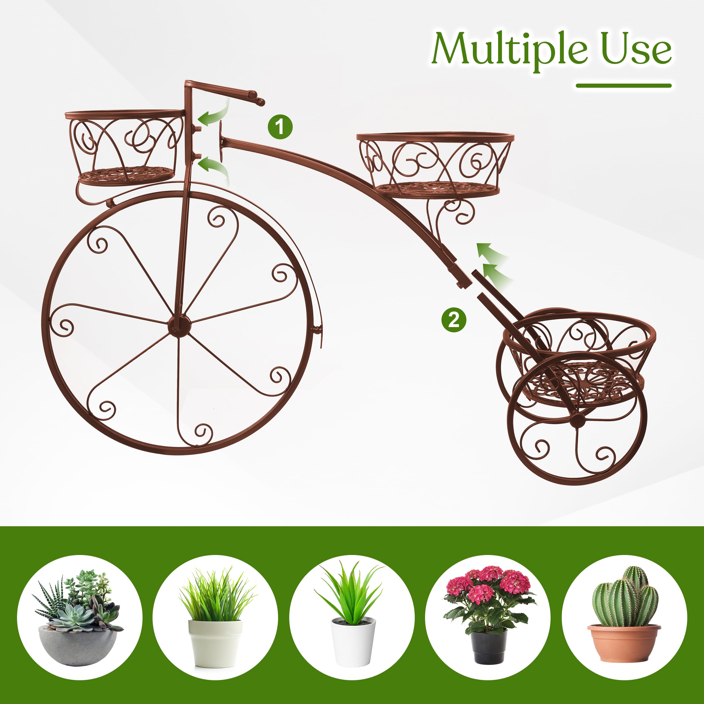Vintage Tricycle Plant Stand - Decorative Flower Pot Cart
