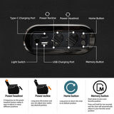 comfiroom Leather Home Theater Seating Classic Series Dual Power Electric Headrest Game Seats Movie Theater Chairs Theater Recliner Sofa with Type-C USB Charger (Black, Row of 3)