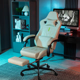 Gaming Chair with Footrest Ergonomic Computer Chair Massage Lumbar Cushion