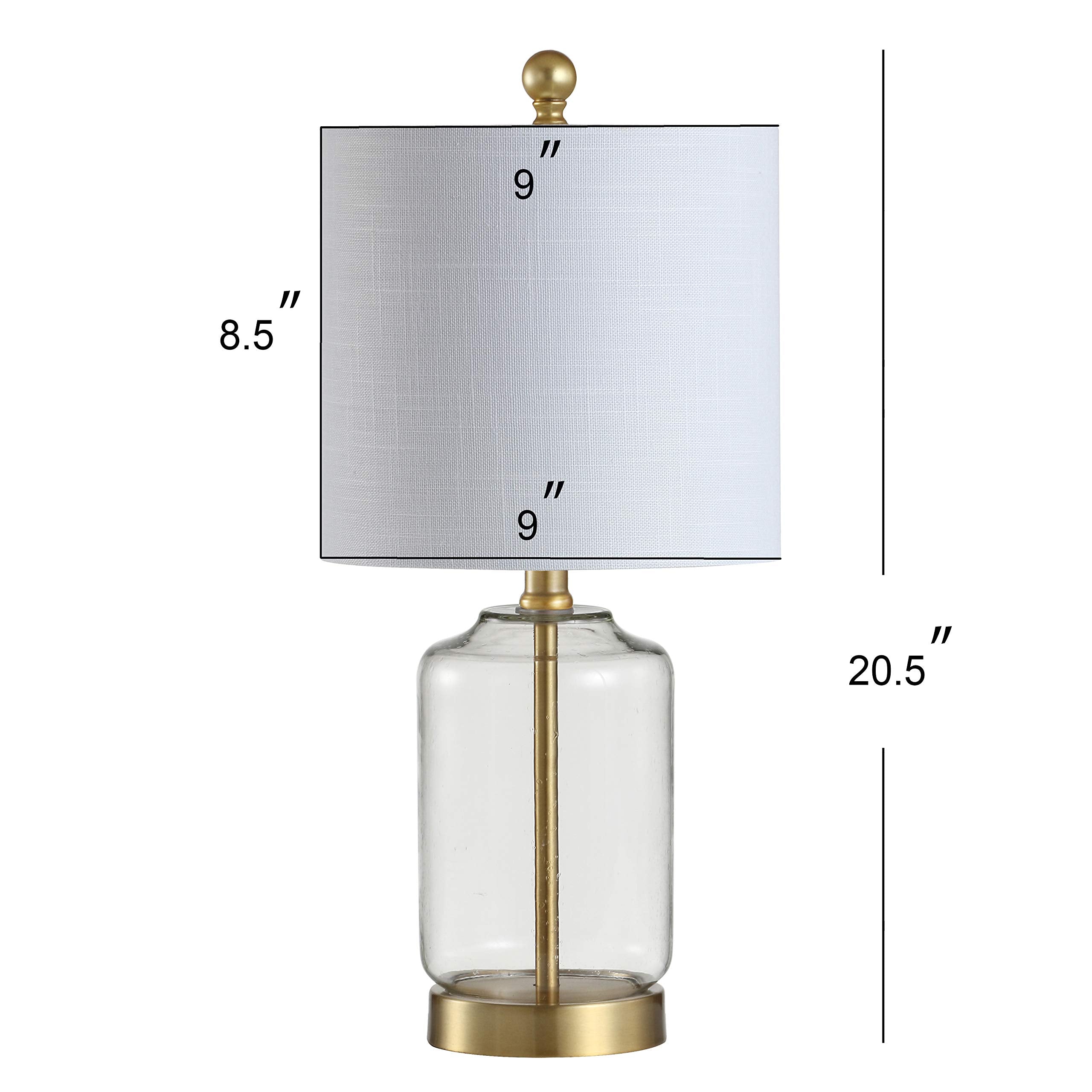 JYL1033A Duncan 20.5" Glass/Metal LED Table Lamp Glam Cottage Bedside Desk