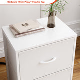 White Nightstand with Drawer for Bedroom, Small Dresser Bedside Table for Kids' Room