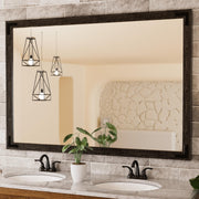Black Wood Framed Mirror for Bathroom Wall, Farmhouse
