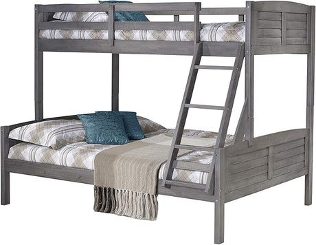 Twin Over Full Louver Bunkbed in Antique Grey Finish