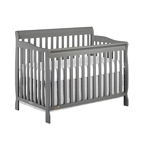 Ashton 4-In-1 Convertible Crib In Grey, Greenguard Gold, JPMA Certified, Non-Toxic