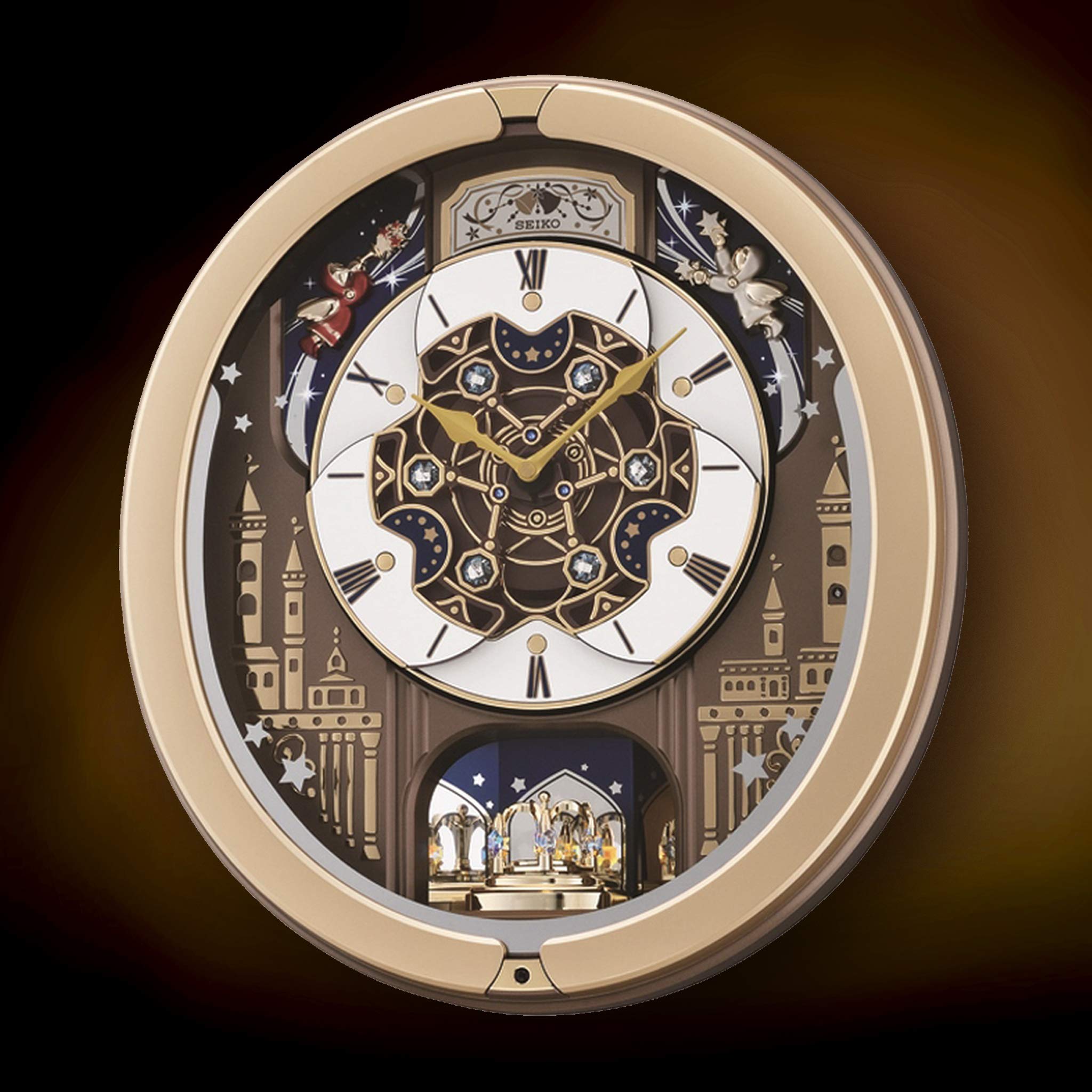 Melodies in Motion Wall Clock, Skyline and Starry Night