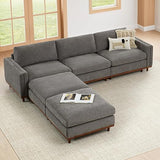 Super Large Luxury Loveseat Sectional Modular Sofa, Down Filled Modern Sofa